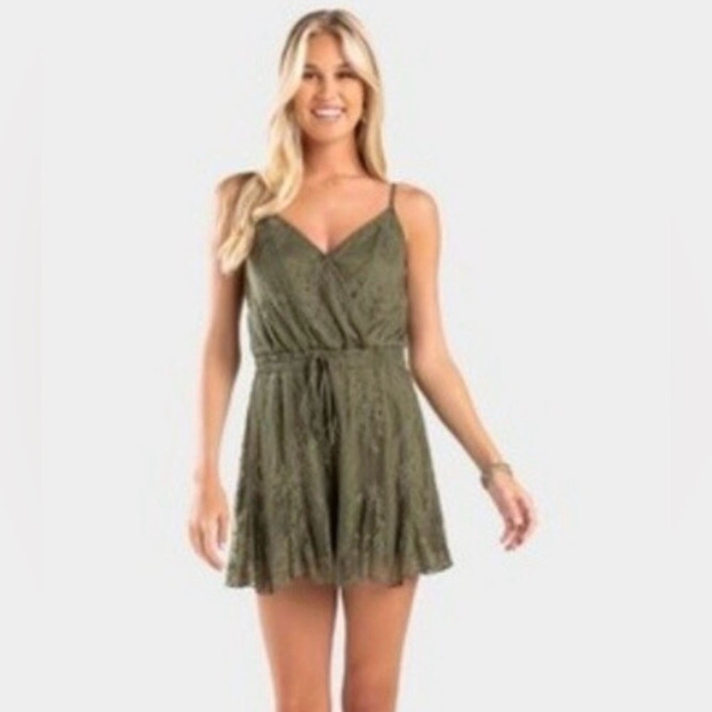 Trixxi Olive Lace Romper